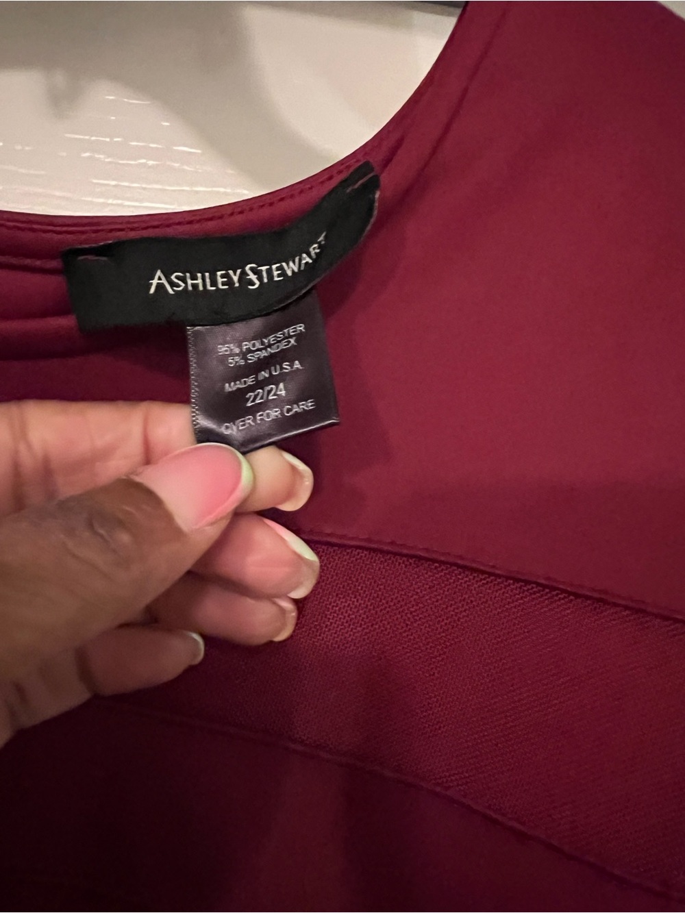 Ashley Stewart Wine Sleeveless Fit & Flare Dress - Picture 3 of 4